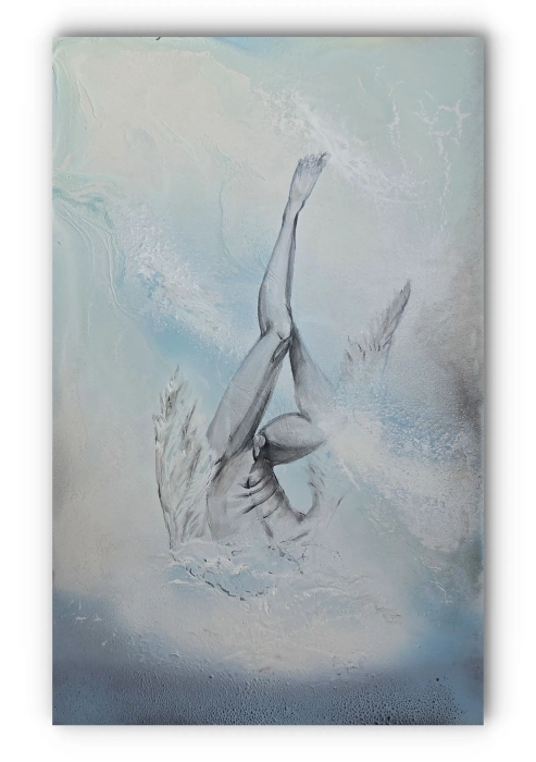 Obraz  surrealizm Lot Ikara 50x80 ręcznie malowany 