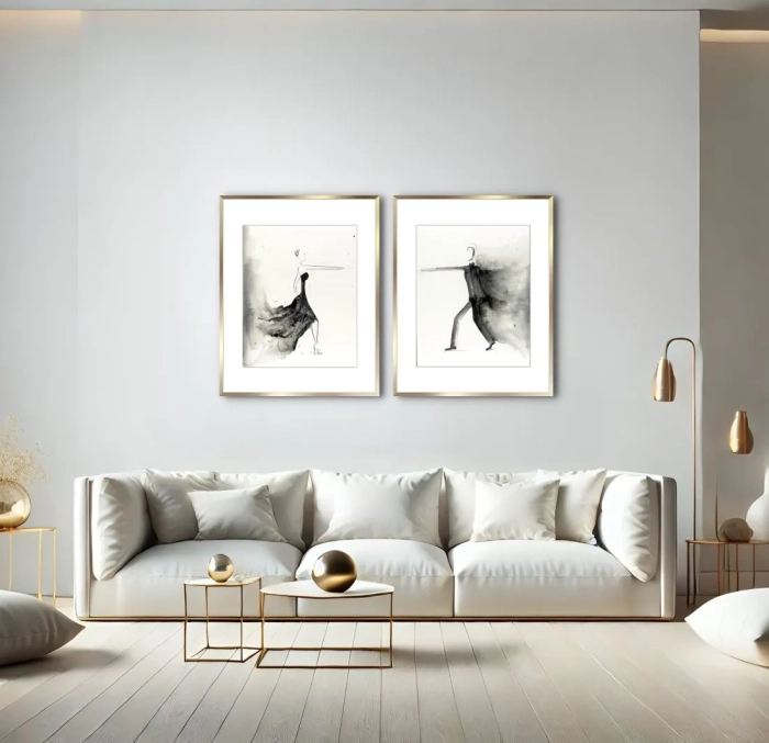 Elegancja i Minimalizm Grafika Artystyczna 40x50  Dyptyk