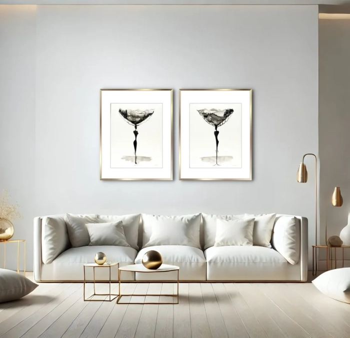 Elegancja i Minimalizm Grafika Artystyczna 40x50 Zestaw 