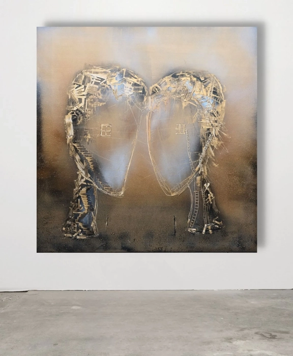 Nici Zrozumienia Obraz 120x120 malowany ręcznie, nowoczesny 