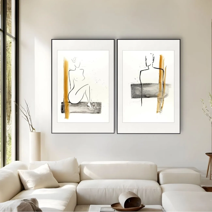 Dyptyk, elegancki zestaw grafik artystycznych 50x70 