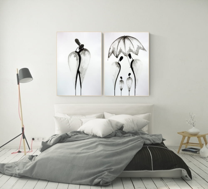 zestaw 2 grafik 70 x 100 cm,  minimalizm