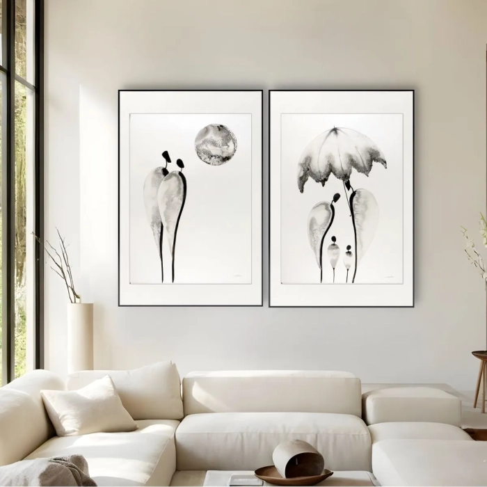 Dyptyk, elegancki zestaw grafik artystycznych 50x70 