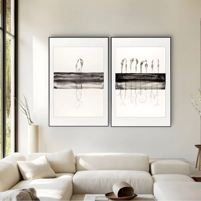 Dyptyk, elegancki zestaw grafik artystycznych 50x70 