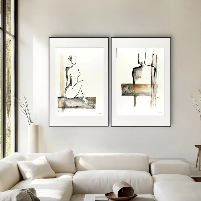 Dyptyk, elegancki zestaw grafik artystycznych 50x70