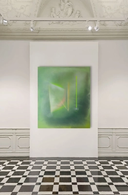 galeria-wrocław -obrazy-pastel-vibe-3-zielona-abstrakcja-efekt-pryzmatu-recznie-malowany