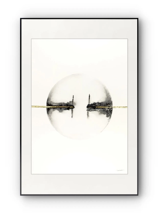 Minimalistyczna grafika 50x70  zdobiona zlotem 