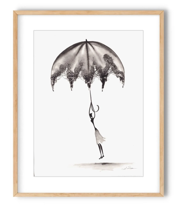 Oryginalna grafika  artystyczna 30x40 Rain