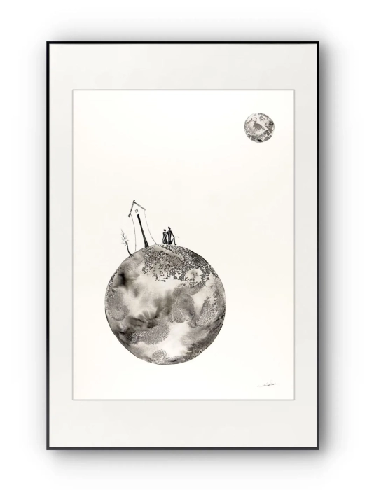 Grafika z Księżycem - Kosmos Marzeń 50x70 Dreams  