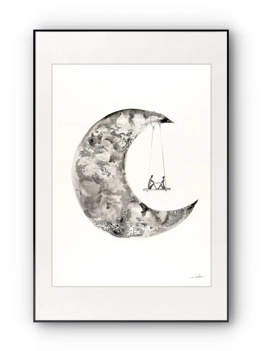 Grafika z Księżycem - Kosmos Marzeń 50x70 Dreams  