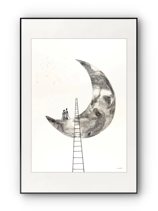 Grafika z Księżycem - Kosmos Marzeń 50x70 Dreams  