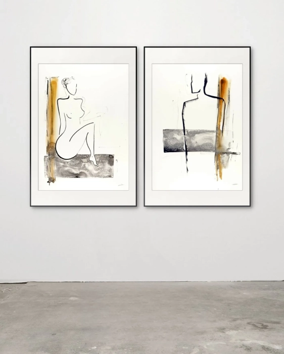 Dyptyk, elegancki zestaw grafik artystycznych 50x70 