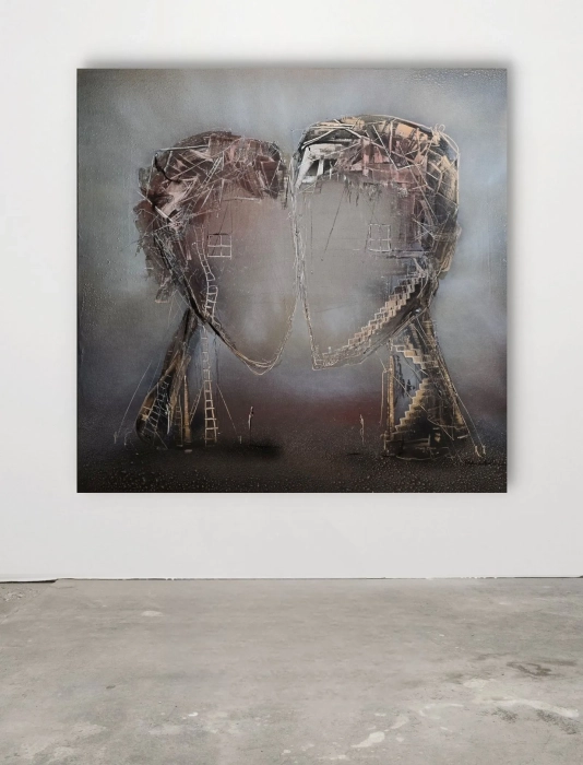 Cykl Sploty obraz olejny 100x100 