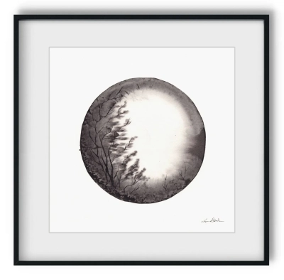 rysunek-tuszem-30x30-cisza-drzew-grafika-do-jadalni
