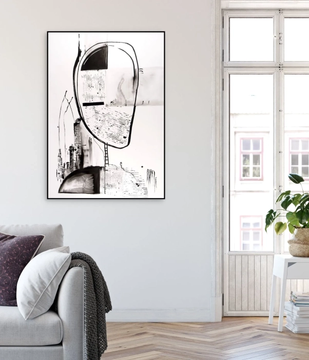 Abstrakcja Tuszem 70x100  