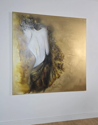 obraz-akt-abstrakcja-kobieta-plecy-120x120-malowany-zloty