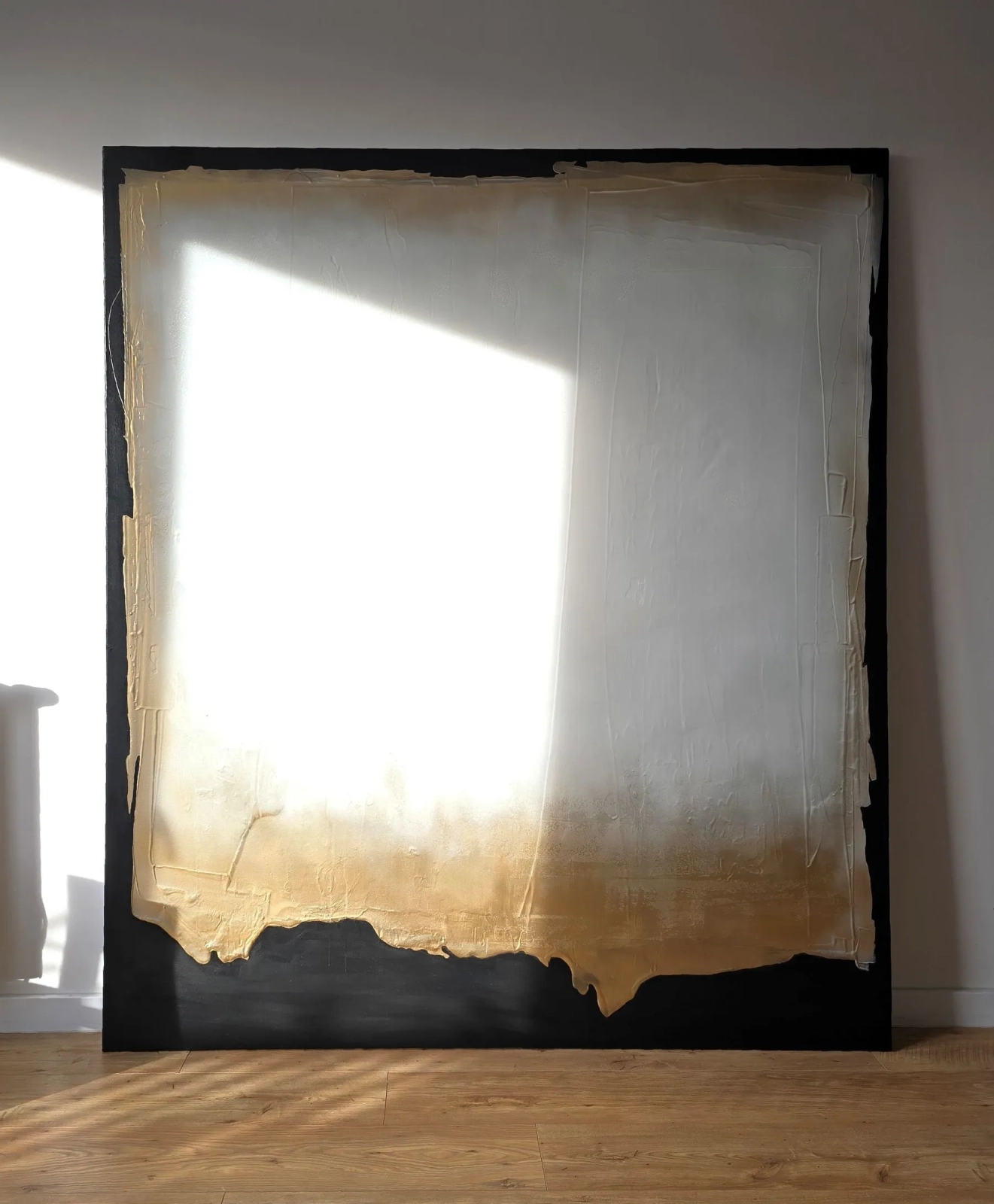 Duży obraz  wielkoformatowy 160x180  Abstrakcja White&Gold 