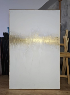 duza-abstrakcja-do salonu-bialy-zloto-150x100-elegancki-minimalizm