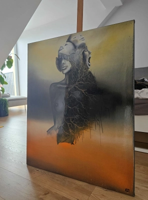 młodasztuka prezentacja obrazu Warstwy pracownia artystki