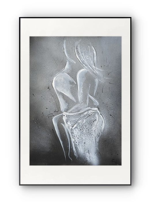 Obrazy Akty Abstrakcyjne 50x70 czarno-biały