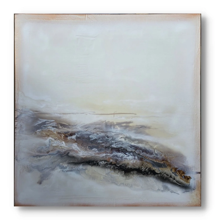 Obraz ENERGIE 120x120 Pejzaż Abstrakcyjny | Białe Obrazy 