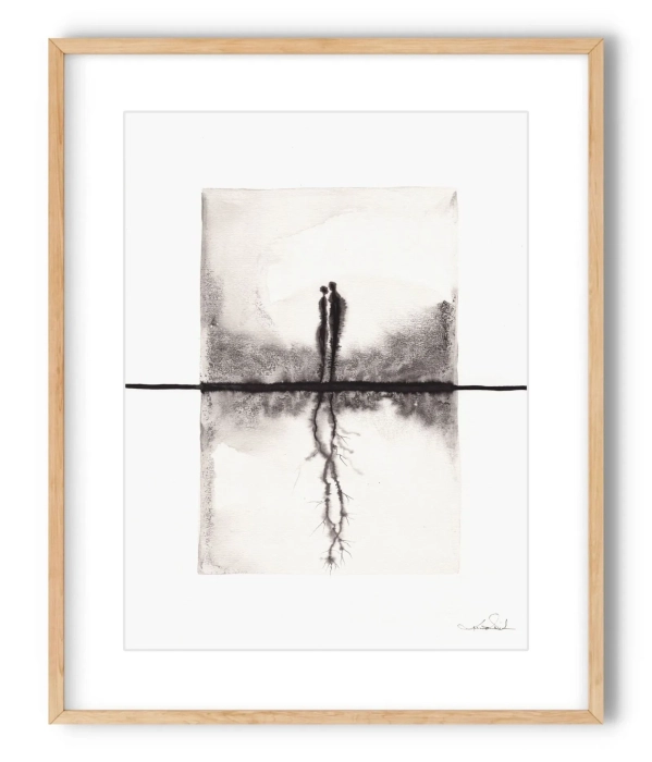 Abstrakcyjny rysunek tuszem 30x40  grafika artystyczna   