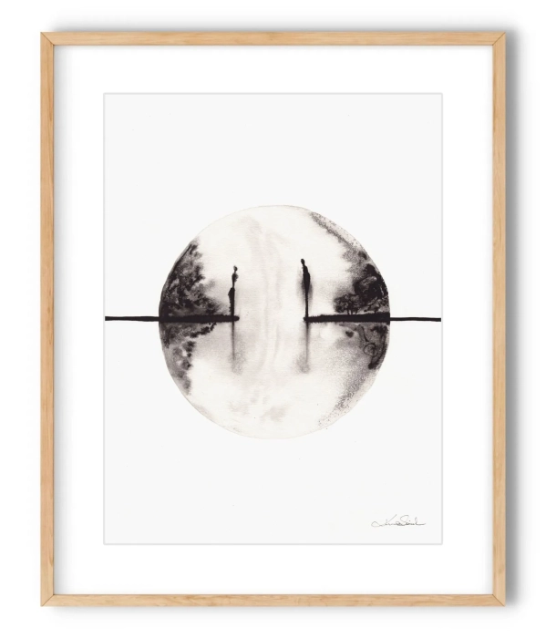 Abstrakcyjny rysunek tuszem 30x40  grafika artystyczna   