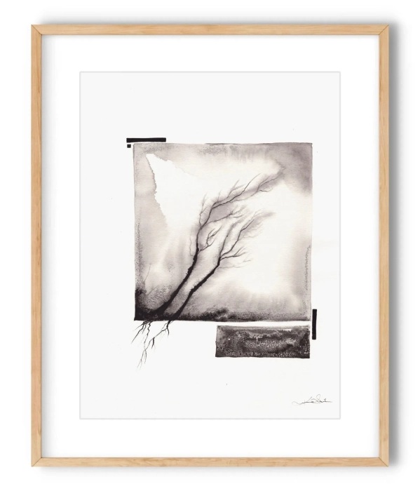 Abstrakcyjny rysunek tuszem 30x40  grafika artystyczna   