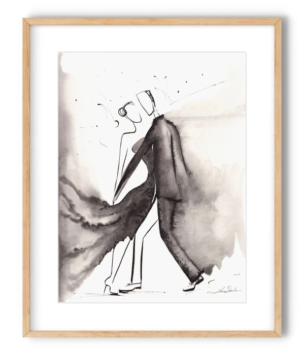 Abstrakcyjny rysunek tuszem 30x40  grafika artystyczna   