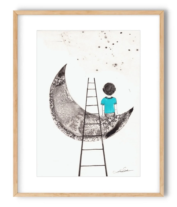 Grafika artystyczna tuszem A4  obrazek dla chłopca