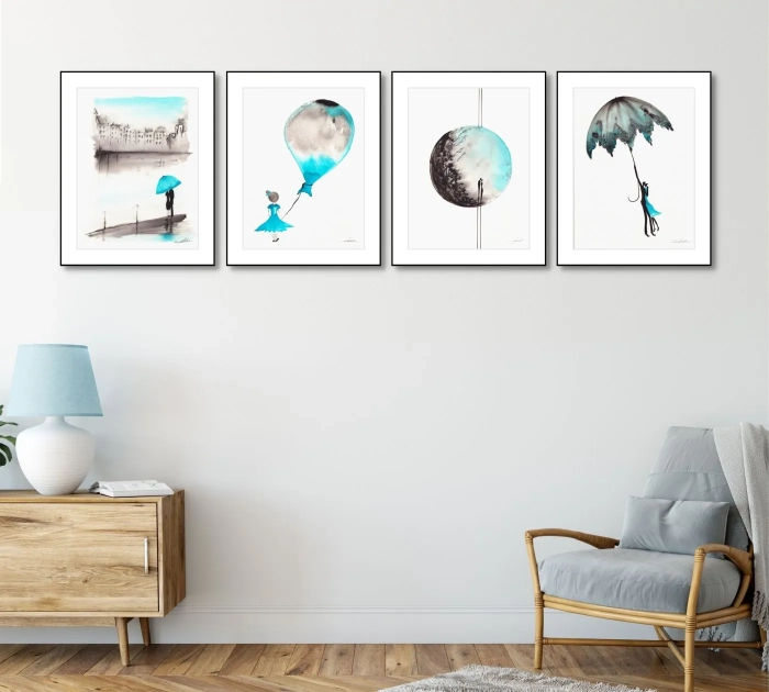 Zestaw 4 grafik artystycznych 