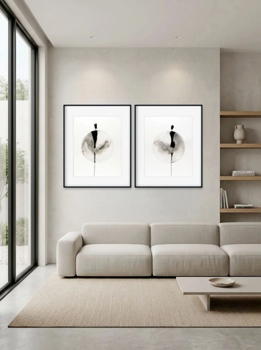 Dyptyk, elegancki zestaw grafik artystycznych  40x50 