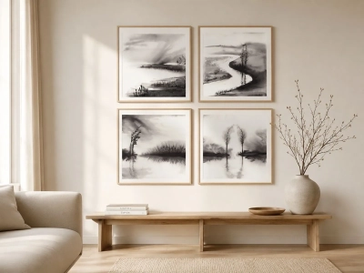 zestaw-oryginalna-akwarela-30x30-poetycki-pejzaz-czarno-bialy