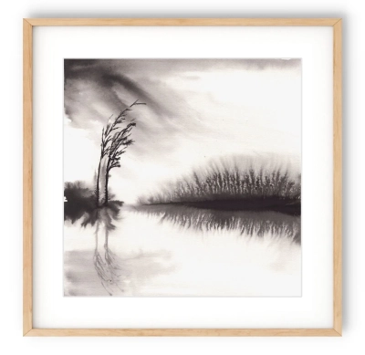 oryginalna-akwarela-30x30-abstrakcyjny-pejzaz-czarno-bialy
