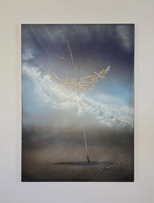 obrazy surrealizm młoda sztuka - Obraz Sternik 70x100