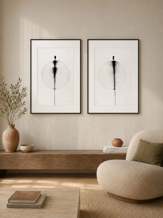 Zestaw dwóch grafik artystycznych 50x70 elegancki minimalizm  