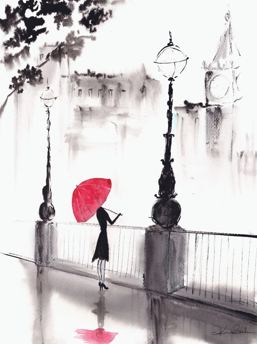romatyczne-obrazy-akwarelowe-miasto-czerwony-parasol-