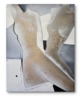 ESSENCE — nowoczesny akt abstrakcyjny 80x100 cm malartwo obraz malowany ręcznie do sypialni
