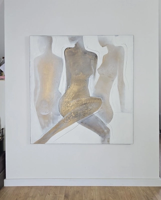 obrazy na sprzedaż -akt abstrakcyjny 120x120 kobiety