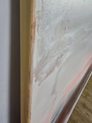 Detal obrazu Nastrojowy Horyzont — kaszmir, taupe, pudrowy róż, brąz i grafit