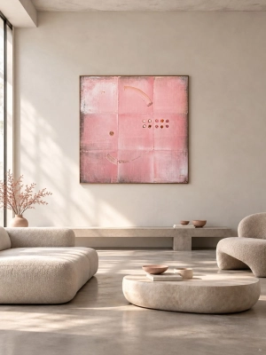 Pastel Vibe 100x100 — obraz w pudrowym różu do nowoczesnego salonu