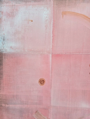 Detal obrazu Pastel Vibe — pudrowy róż, dusty rose, taupe i subtelna geometria