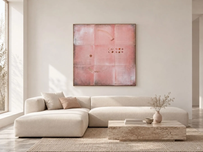 Pastel Vibe 100x100 Abstrakcja Pastelowy Róż