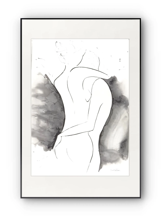 Obraz Akt Akwarela Abstrakcja 50x70 