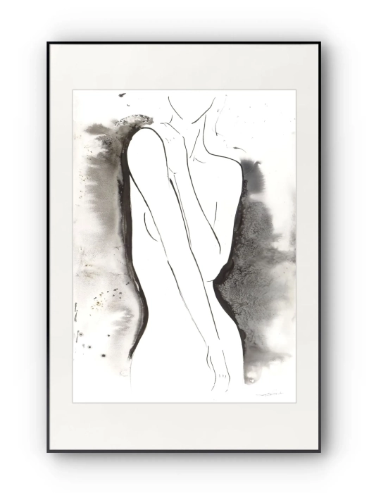 Obraz Akt Akwarela Abstrakcja 50x70 
