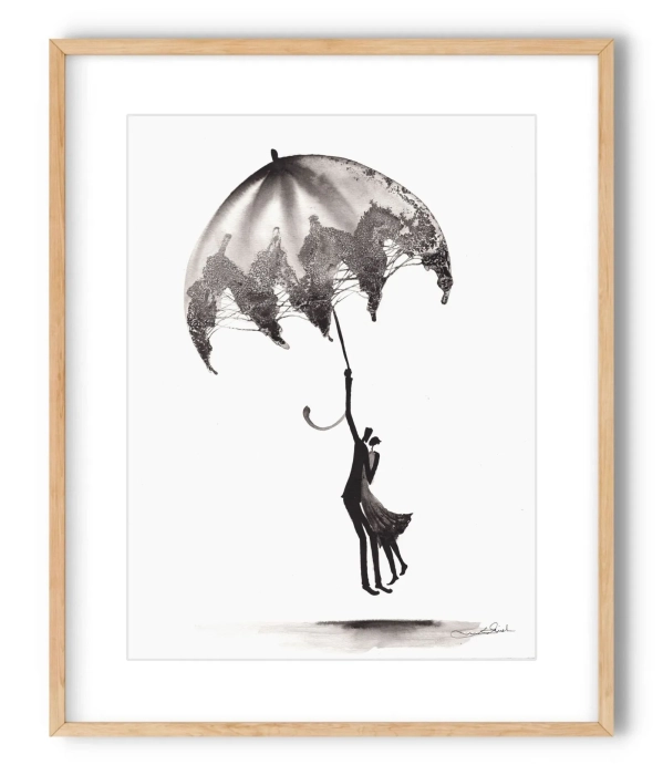 Oryginalna grafika  artystyczna 30x40 Rain