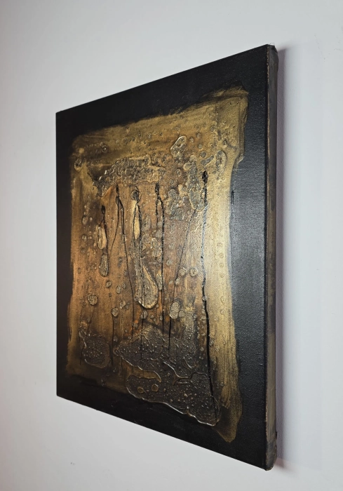 Black&Gold 30x40 czarna abstrakcja bursztynowe złoto