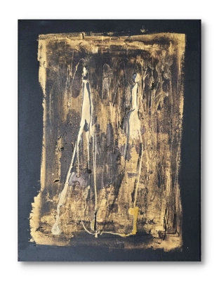 młoda sztuka czarne obrazy strukturalne Black&amp;gold 30x40 czarny i złoto