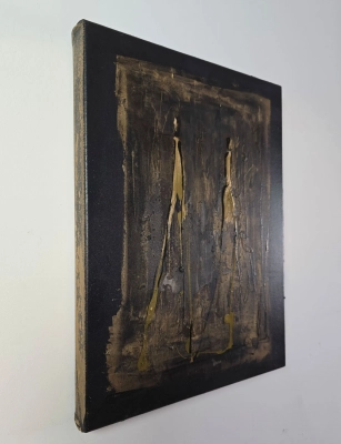 młoda sztuka czarne obrazy strukturalne Black&amp;gold 30x40 czarny i złoto