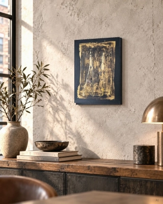 młoda sztuka czarne obrazy strukturalne Black&amp;gold 30x40 czarny i złoto- obraz do gabinetu, na betonową ścianę